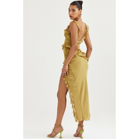 NEW House of CB Pixie Dress Olive Large - Picture 4 of 16